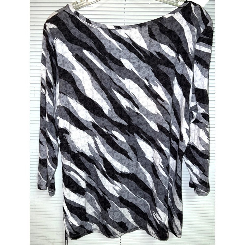 Ruby Rd. Side Ruch Women's Abstract Blouse — Large - Picture 2 of 6